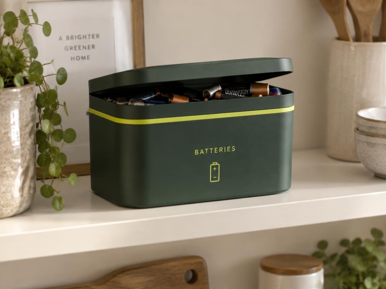 Proposed battery box concept on a kitchen shelf